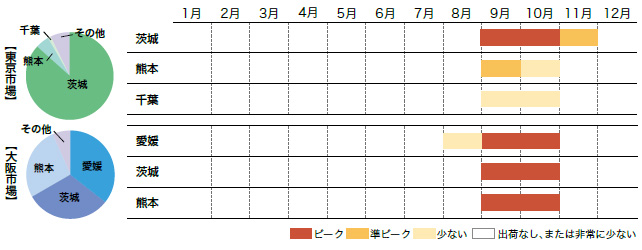 くりの市場シェアと出回り時期